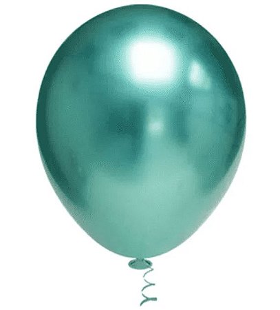 BALÃO PLATINO REDONDO - VERDE - PIC PIC Nº 09 - Pacote com 25 unidades