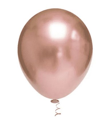 BALÃO PLATINO REDONDO - ROSE GOLD - PIC PIC Nº 09 - Pacote com 25 unidades