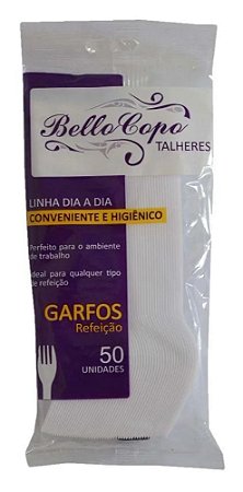 GARFO PARA REFEIÇÃO - BRANCO - BELLO FESTAS - Pacote com 50 unidades