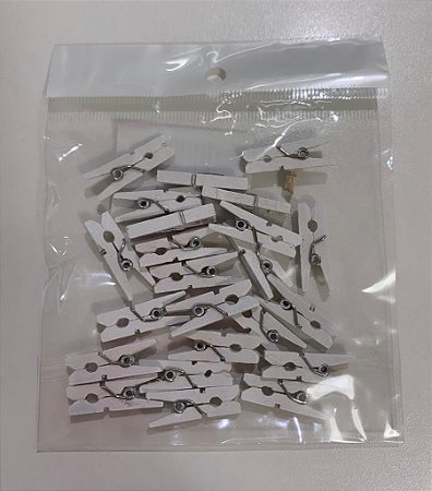 MINI PREGADOR EM MDF - BRANCO - Pacote com 24 unidades