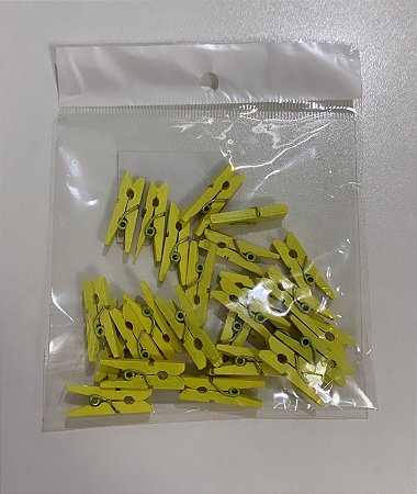 MINI PREGADOR EM MDF - AMARELO - Pacote com 24 unidades