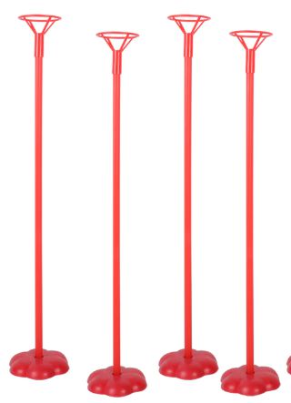 SUPORTE PARA BALÃO COM BASE - VERMELHO -  QFesta - 1 unidade