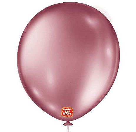 BALÃO LISO REDONDO - SÃO ROQUE Nº 16 - METÁLICO - ROSA - Pacote com 10 unidades
