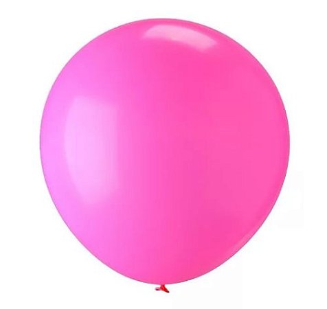 BALÃO LISO REDONDO - PIC PIC Nº09 - ROSA NEON - Pacote com 25 unidades