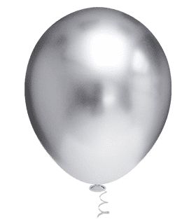 BALÃO LISO REDONDO PLATINO - PIC PIC Nº16 - PRATA - Pacote com 12 unidades