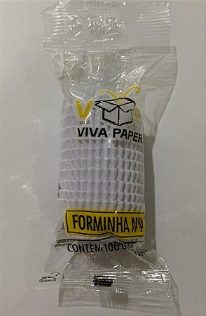 FORMINHA DE PAPEL PARA DOCES Nº 4 - ULTRAFEST - BRANCA - Pacote com 100 unidades