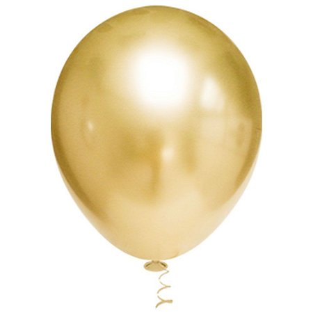 BALÃO PLATINO REDONDO - OURO - PIC PIC Nº 05 - Pacote com 25 unidades