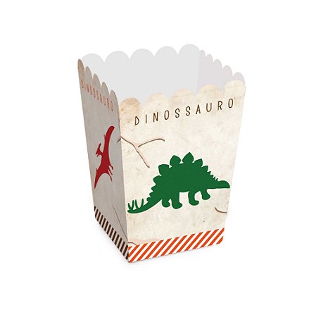 CAIXA PARA PIPOCA MUNDO DOS DINOSSAUROS - Pacote com 10 unidades