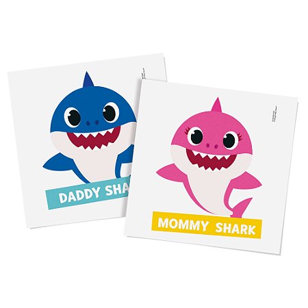 CARTELA TRANSFER PARA CAMISETAS MOMMY/DADDY SHARK - 2 unidades