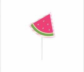 PALITO DECORATIVO FRUTAS (MELANCIA) - Pacote com 10 unidades