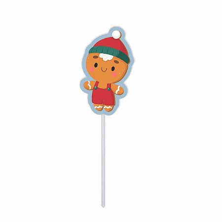 PALITO DECORATIVO NATAL (BISCOITO) - Pacote com 10 unidades