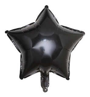 BALÃO METALIZADO ESTRELA - PRETO - 45 CM - 1 unidade