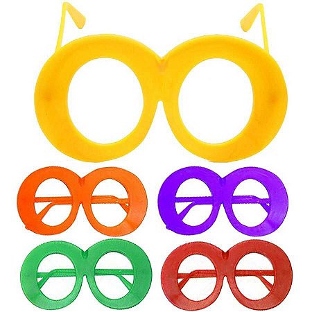 ÓCULOS PLÁSTICO "ZOIÃO" - PACOTE COM 6 UNIDADES - CORES VARIADAS