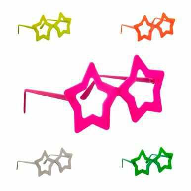 ÓCULOS PLÁSTICO ESTRELA  - PACOTE COM 6 UNIDADES - CORES VARIADAS