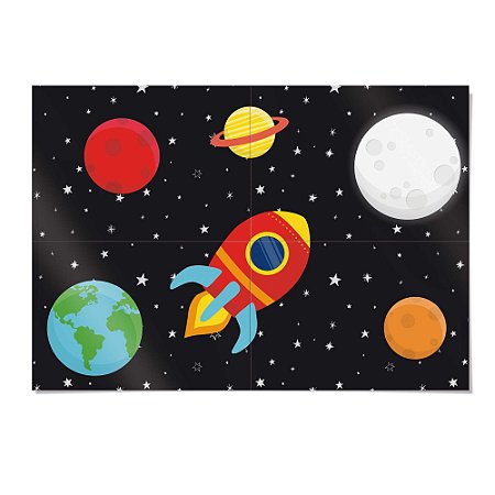 PAINEL 4 LÂMINAS ASTRONAUTA