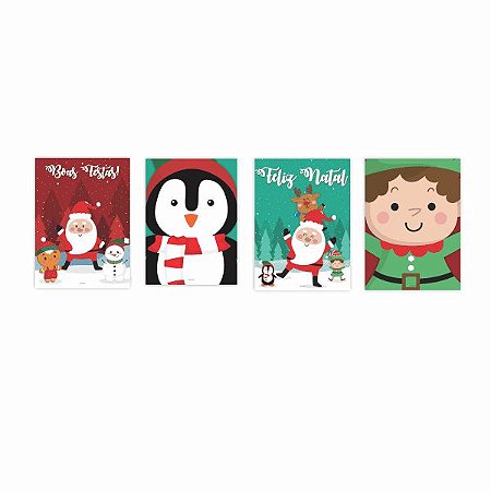 CARTAZ DECORATIVO NATAL 2020 - Pacote com 4 quadros