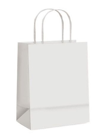 SACOLA DE PAPEL - BRANCA - TAMANHO GG  - 39 x 32 x 16 cm - Pacote com 10 unidades