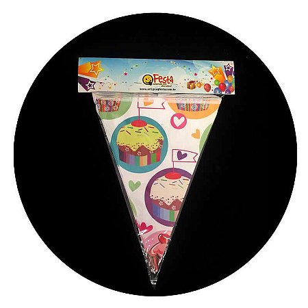 FAIXA DECORATIVA (FLÂMULA) - CUPCAKE - 1 unidade