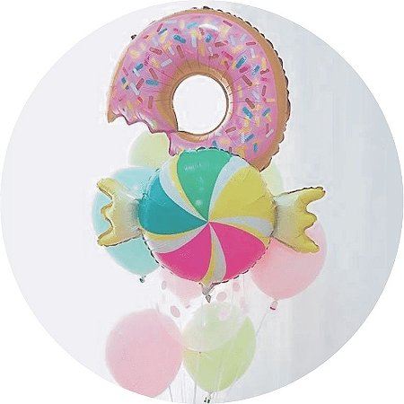 BOUQUET DE BALÕES - DOUNUTS - 9 peças