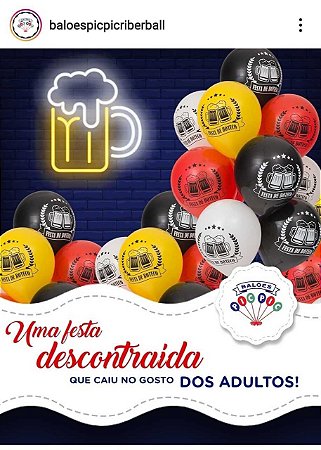 BALÃO DECORADO BOTECO - SORTIDO - PIC PIC Nº 10 - Pacote com 25 unidades