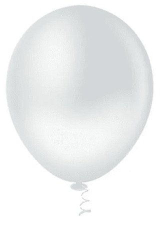 BALÃO LISO REDONDO - PIC PIC Nº 08 - BRANCO - Pacote com 50 unidades