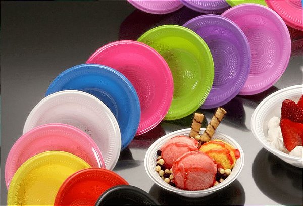 PRATO FUNDO (CUMBUCA) 12 cm - COR A ESCOLHER - TRIK TRIK - Pacote com 10 unidades