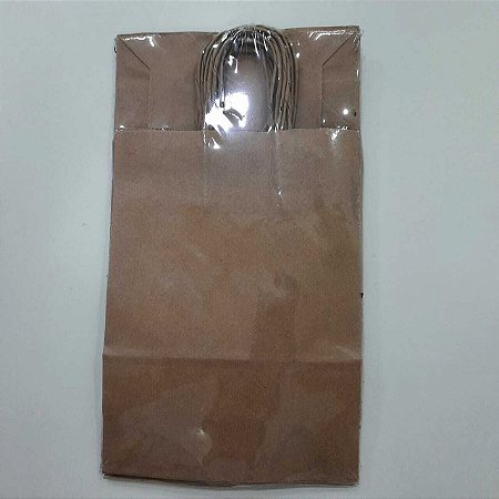 SACOLA DE PAPEL KRAFT - TAMANHO M - Pacote com 10 unidades