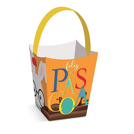 CACHEPOT COM ALÇA - PÁSCOA CORES - 6 x 6 x 7,5 cm - 1 unidade