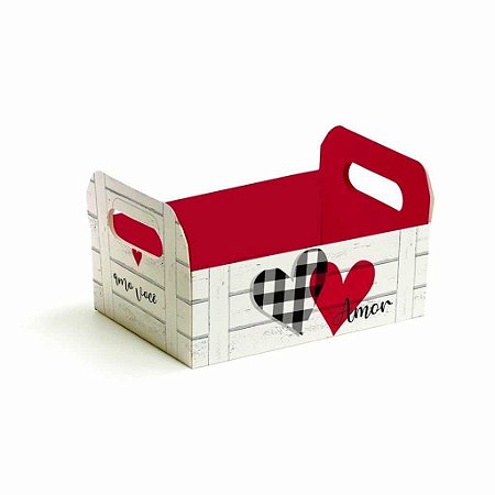 CAIXOTE DE PAPEL CARTÃO - TEMA 'MEU AMOR' - TAMANHO M - 1 unidade
