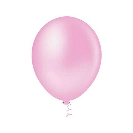 BALÃO LISO REDONDO - PIC PIC Nº 08 - ROSA BABY - Pacote com 50 unidades