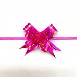 LAÇO MÁGICO TAMANHO P - 1,2 x 2,5 cm - PINK/DOURADO - Pacote com 10 unidade