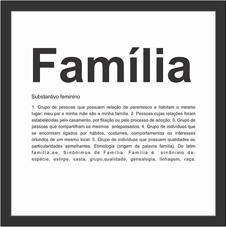 Quadro e poster Família Significado / Definição [substantivo] - Quadrorama