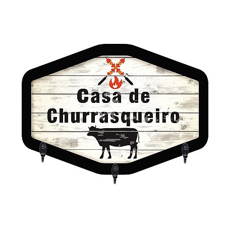 PORTA-CHAVES CASA DE CHURRASQUEIRO 20X28CM