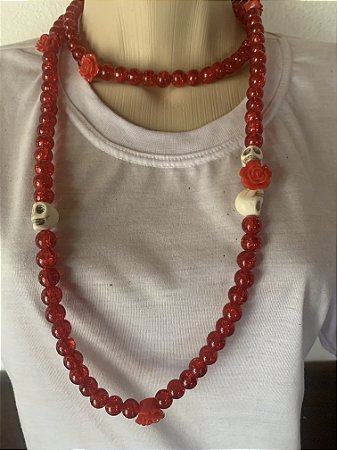 Guia Pombagira Rosa Caveira Poderosa Energia Amor Justiça 60cm