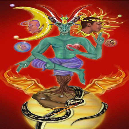 TOALHA ESOTERICA DEVIL TAROT MAGIA OCULTISMO DUAS CABEÇAS