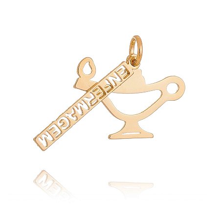 PINGENTE DE ENFERMAGEM FOLHEADO A OURO 18K