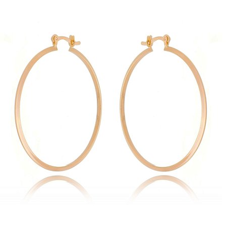 ARGOLA COM ARO TRIANGULAR FOLHEADO A OURO 18K