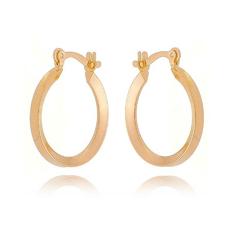 ARGOLA LISA FOLHEADA A OURO 18K