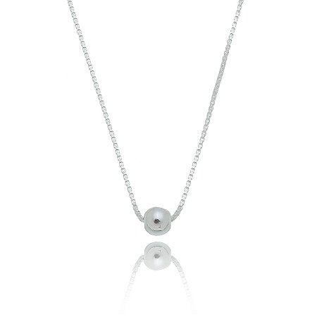 GARGANTILHA DE PRATA BOLA PEQUENA