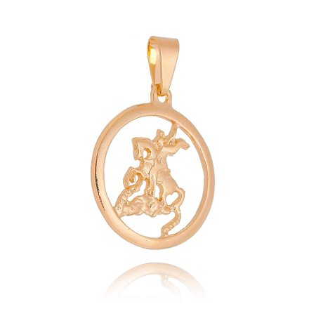 PINGENTE SÃO JORGE FOLHEADO A OURO 18K