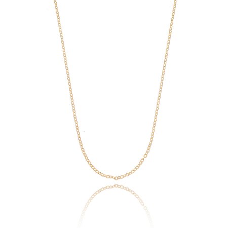 CORRENTE GRUMET FOLHEADA A OURO 18K 60CM