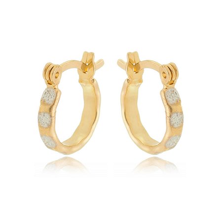 BRINCO ARGOLA RÓDIO FINA FOLHEADO OURO 18K