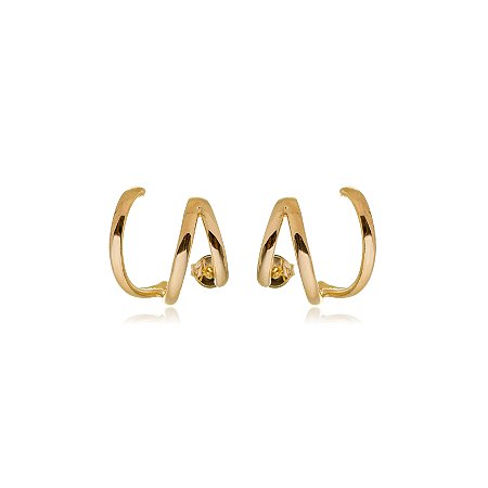BRINCO ARO ZIGZAG FOLHEADO OURO 18K