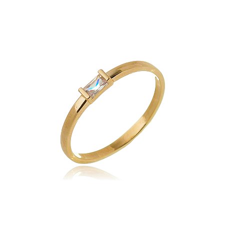 ANEL CRAVEJADO COM PEDRA CRISTAL FOLHEADO OURO 18K