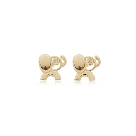 BRINCO INFANTIL ELEFANTE FOLHEADO OURO 18K