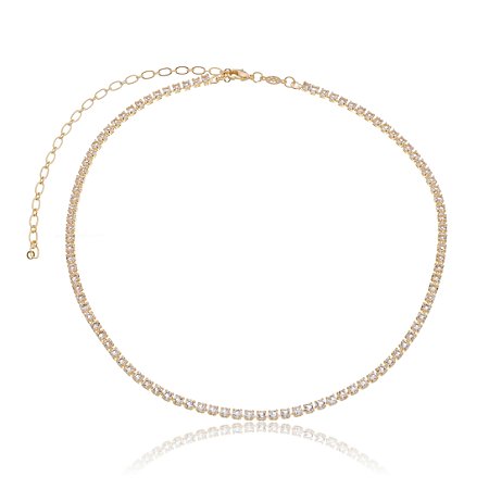 GARGANTILHA RIVIEIRA FOLHEADO OURO 18K