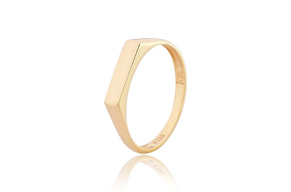 ANEL RETANGULAR LISO OURO 18K AU21/9/60