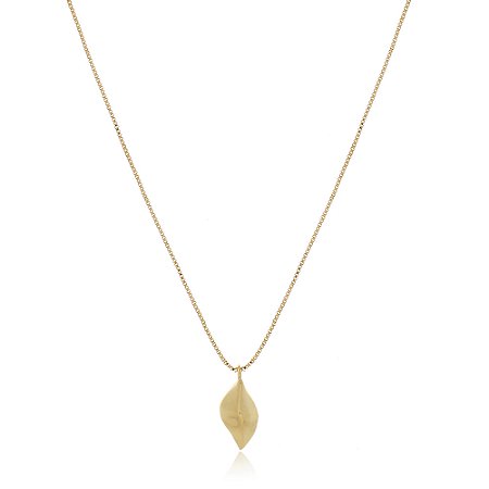 GARGANTILHA FOLHA LISA ORGÂNICA FOLHEADO A OURO 18K