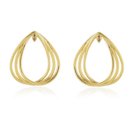 BRINCO GOTA 3 FIOS FOLHEADO A OURO 18K