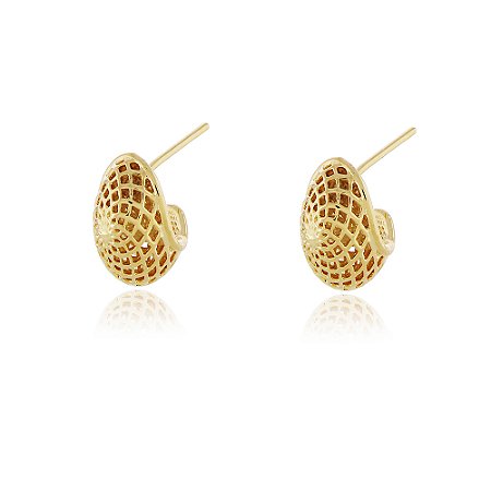 BRINCO GOTA TELADA SOFT FOLHEADO A OURO 18K